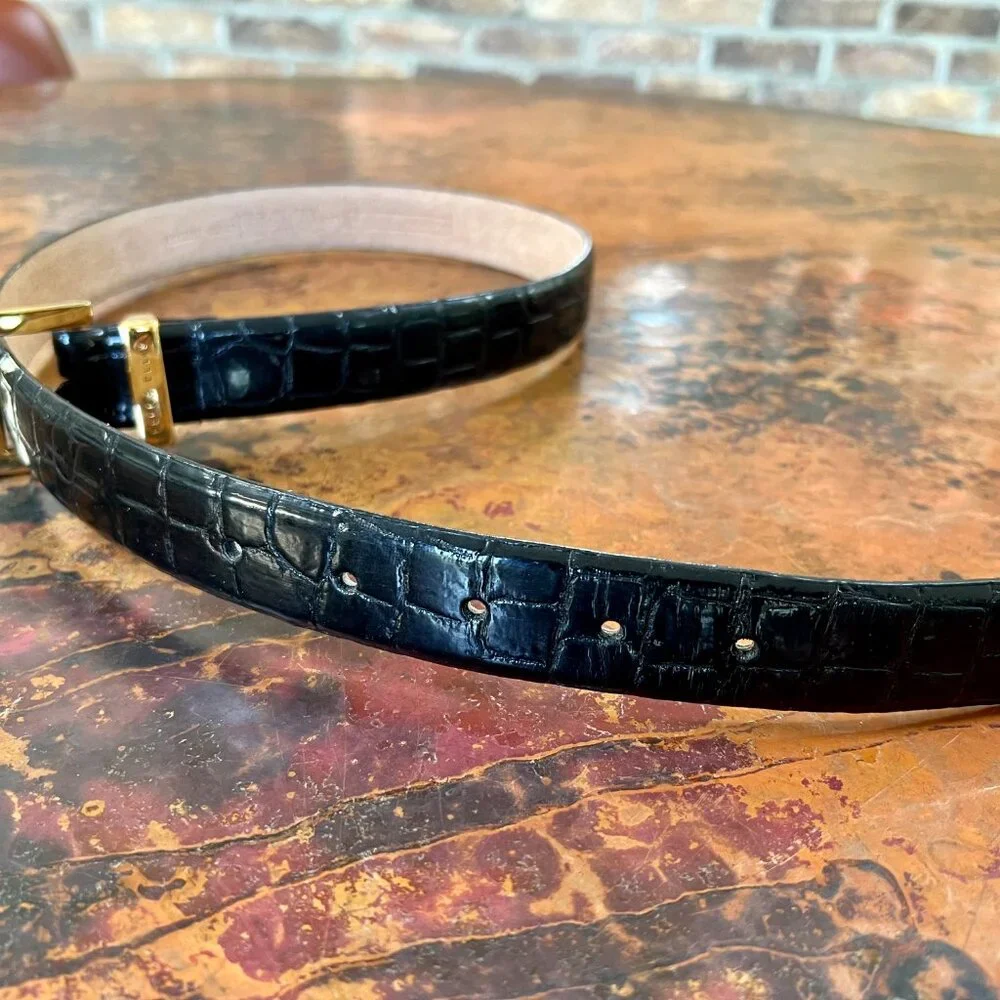 Classic Perry Ellis Italian Croco Belt